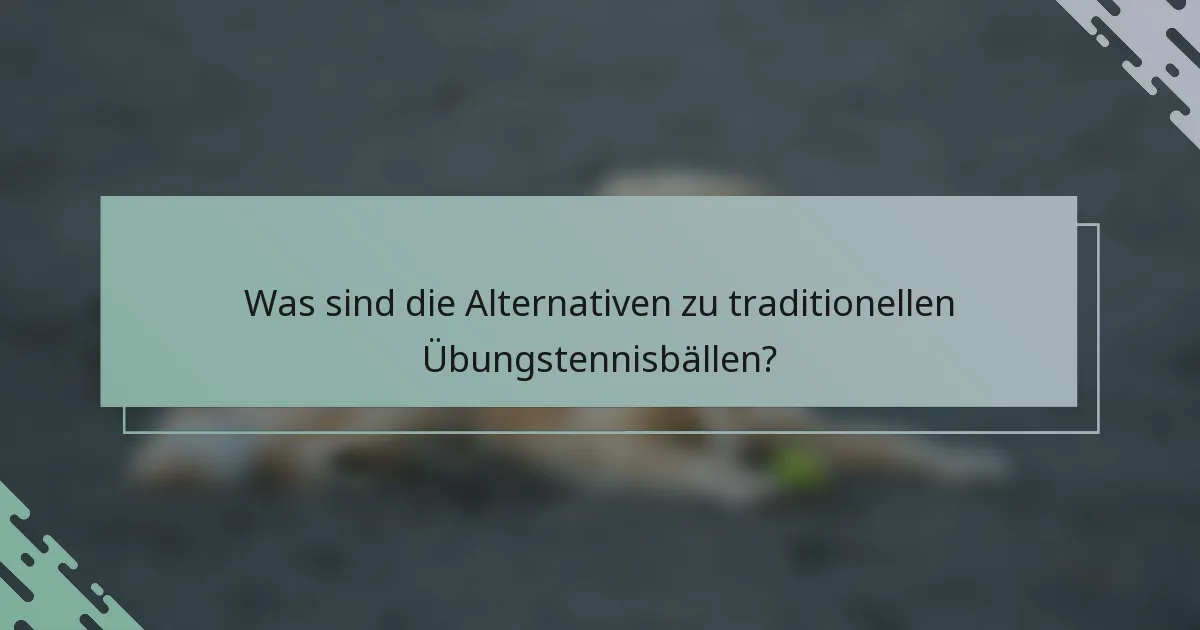 Was sind die Alternativen zu traditionellen Übungstennisbällen?