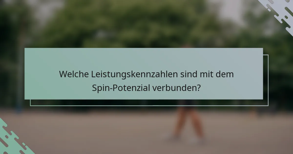 Welche Leistungskennzahlen sind mit dem Spin-Potenzial verbunden?