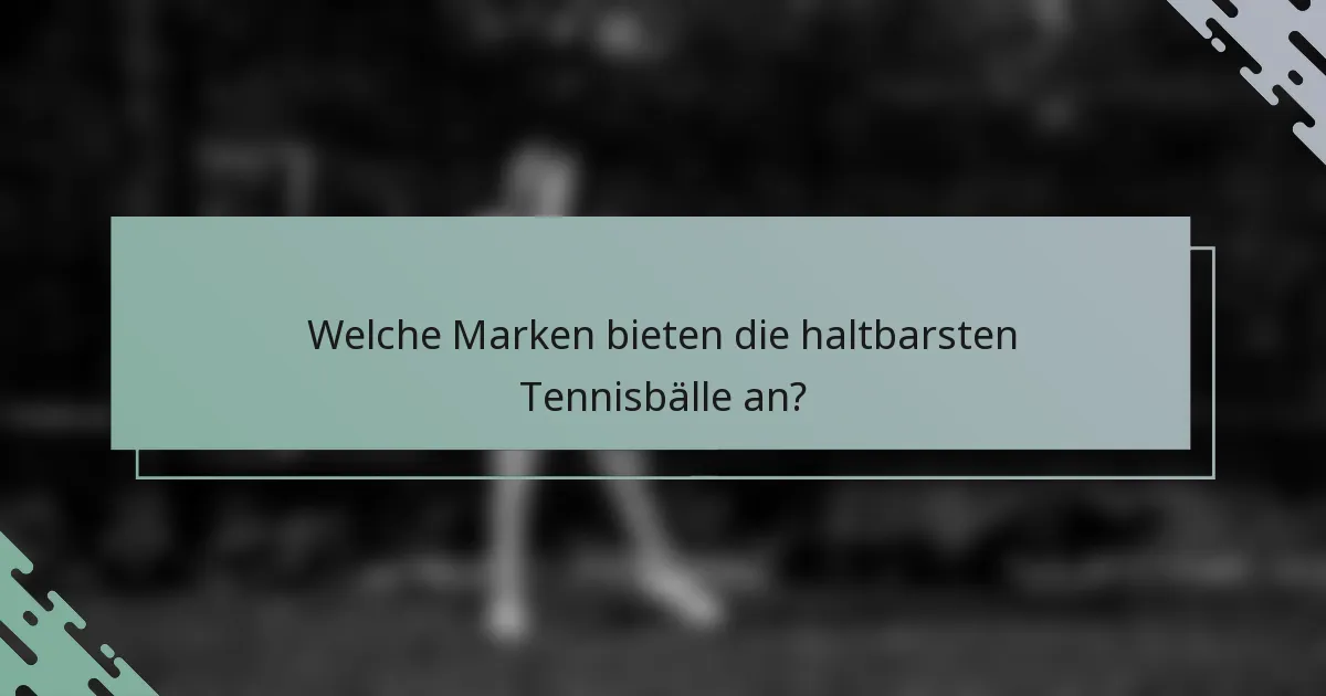 Welche Marken bieten die haltbarsten Tennisbälle an?