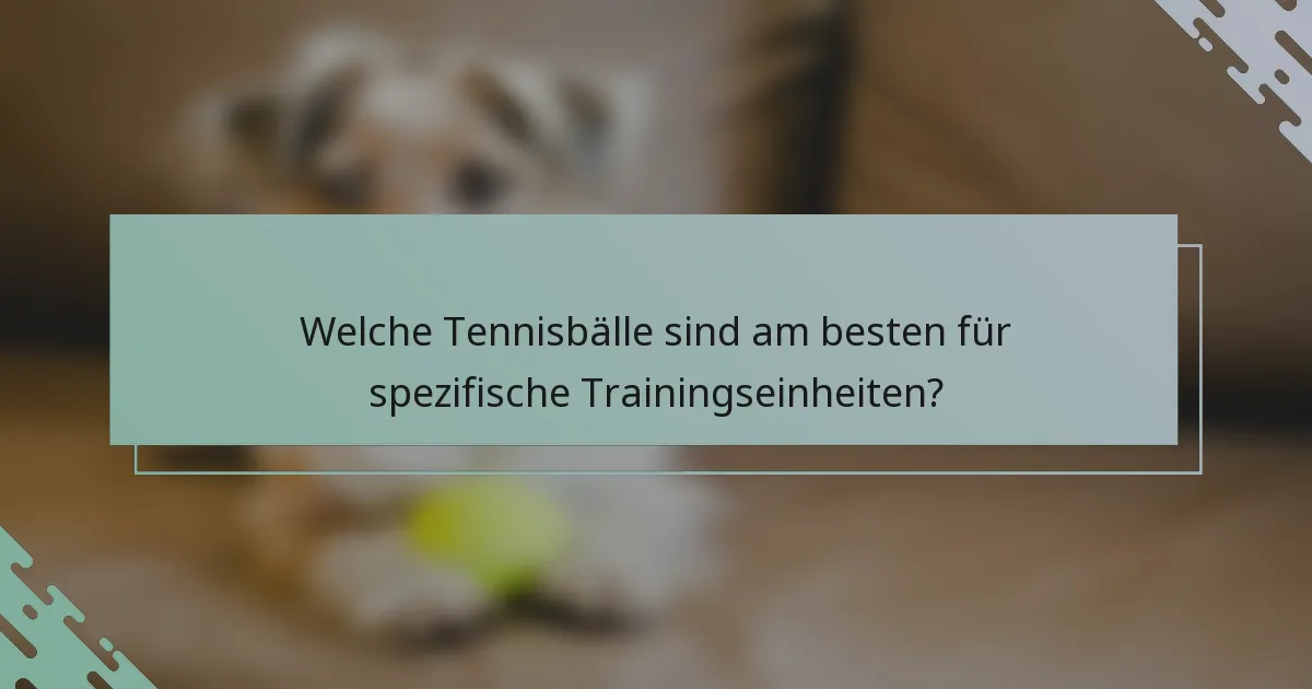 Welche Tennisbälle sind am besten für spezifische Trainingseinheiten?
