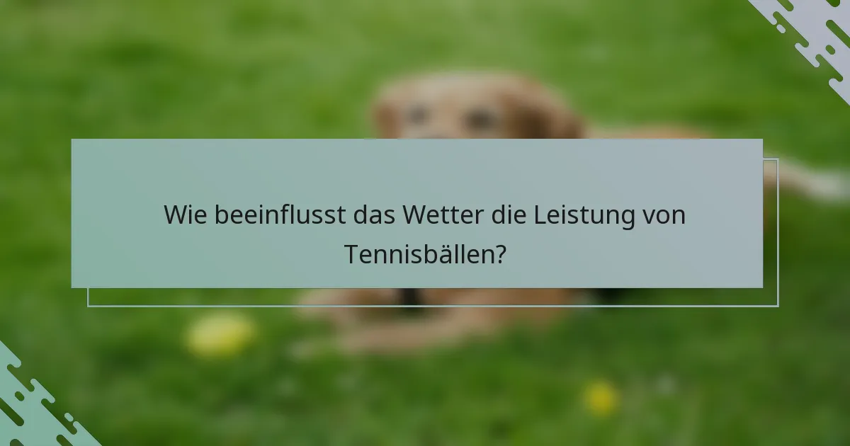 Wie beeinflusst das Wetter die Leistung von Tennisbällen?