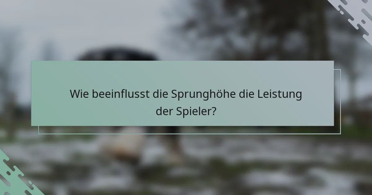 Wie beeinflusst die Sprunghöhe die Leistung der Spieler?