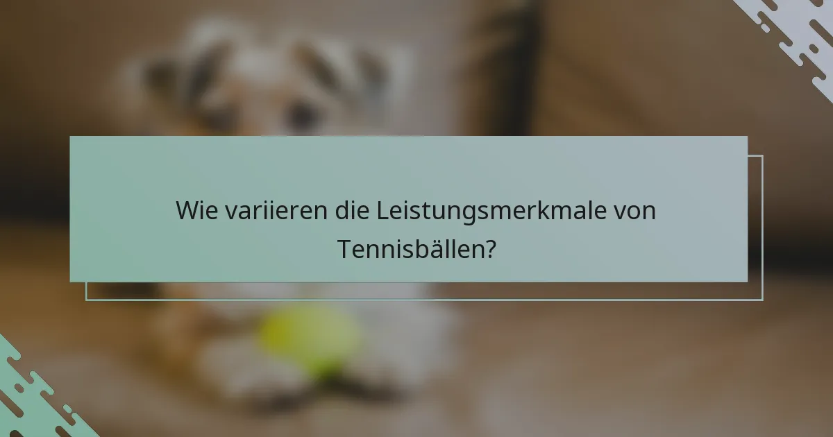 Wie variieren die Leistungsmerkmale von Tennisbällen?